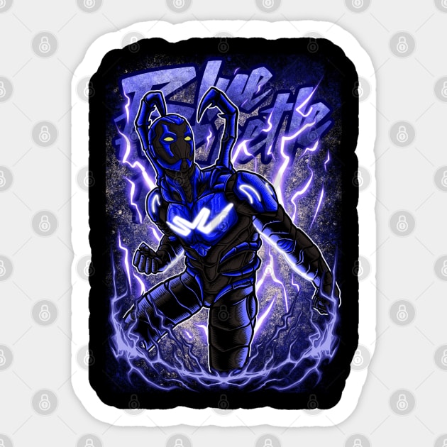 Blue Beetle Sticker by Arthasena Illustration 